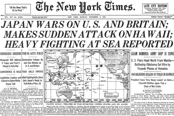 How Newspapers Across America Reported the Attack on Pearl Harbor: Front Pages from December 8, 1941